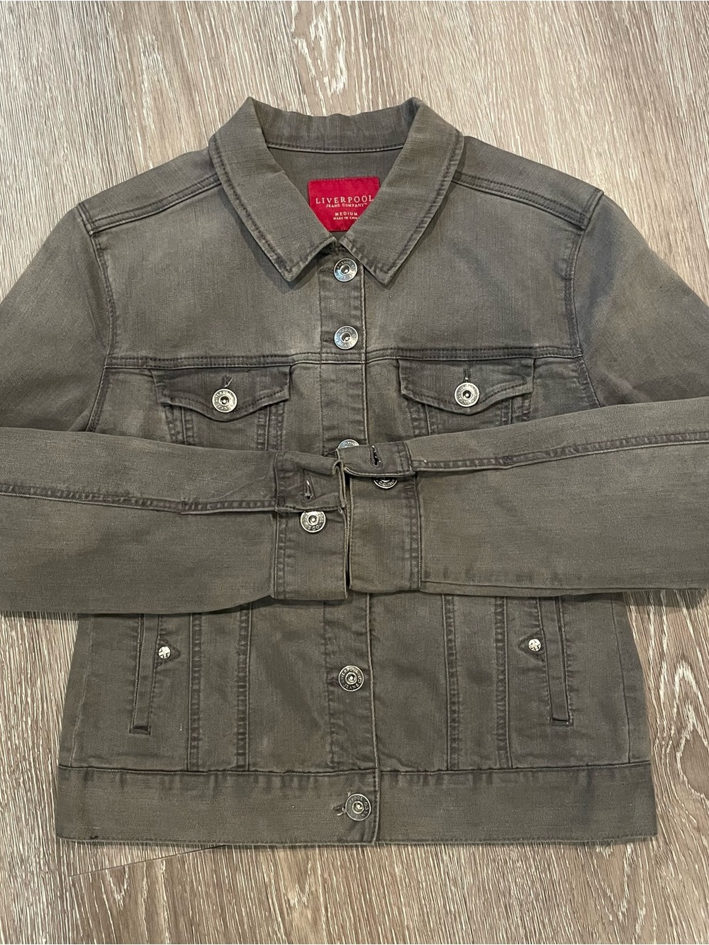 Liverpool Jeans Company Gray Denim Jacket size Medium